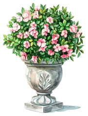 Fototapeta premium PNG Elegant floral urn illustration