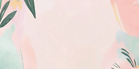 Fototapeta premium Pastel floral banner; soft pink background; website header; social media post.