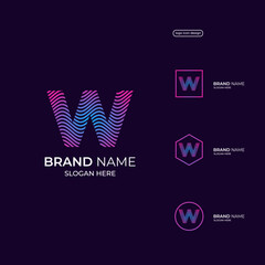 Letter W logo design template elements