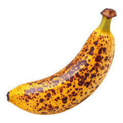 Ripe Banana with Bright Yellow Skin for Healthy Snacking on Transparent Background
