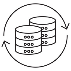 Data-synchronization icon, Ensuring Consistency with Advanced Data Synchronization Techniques, Optimizing Efficiency Through Seamless Data Synchronization, vector