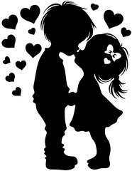 Kissing Boy and Girl Svg, Kids SVG Bundle, SVG Files for Cricut, Cute Kids PNG Clipart, Valentine's Svg Bundle, Siblings Svg, Siblings Svg