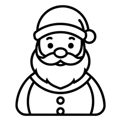 Santa Claus Line Art - Simple Christmas Vector Design