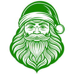 Santa Claus Line Art - Simple Christmas Vector Design