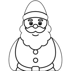 Santa Claus Line Art - Simple Christmas Vector Design