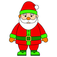 Santa Claus Line Art - Simple Christmas Vector Design