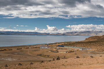 The shores of the lake Manasarovar in Tibet