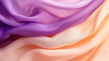 Obraz premium Watercolor abstract background idea. A beautiful blend of flowing fabrics in lavender and peach tones, creating a soft texture.