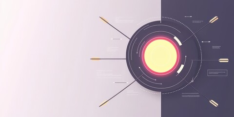 Obraz premium Abstract technological design with a central glowing element.