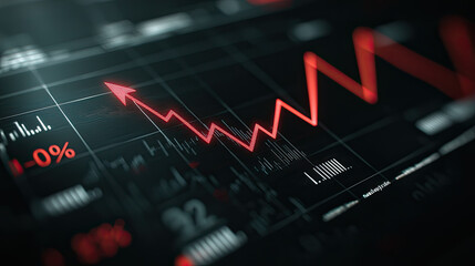 Obraz premium Stock market graph showing upward trend and fluctuations