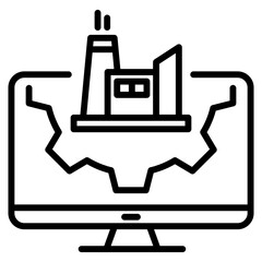 Obraz premium digital manufacturing single icon