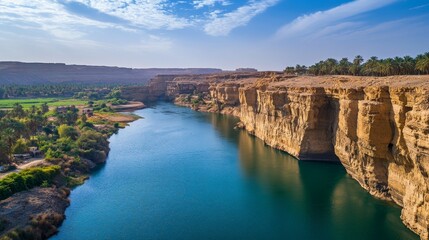 Fototapeta premium Serene River Canyon Landscape