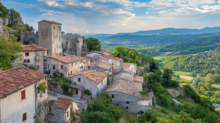 Picturesque Hilltop Village with Stunning Views