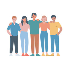 Obraz premium Diverse Group of Friends Posing Together 