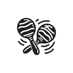 Maracas icon vector symbol design art illustration