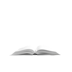 Open book display transparent background educational content studio setting minimalist viewpoint