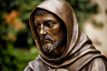 Created with generative AI technology, the Saint Francis of Assisi statue combines tradition with innovation.