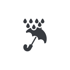 Umbrella under the raindrops vector icon