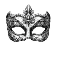 Naklejka premium Black and White Mardi Gras Clipart Vector Illustration