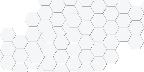 Abstract technology white geometric hexagon on transparent concept design honeycomb shape vector. 