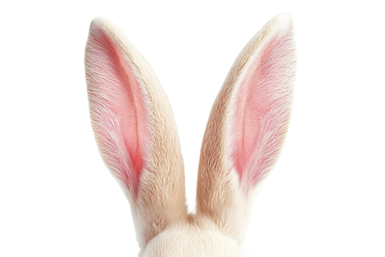 White bunny ears on pink background