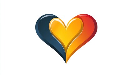 Abstract Tricolor Heart Design: A Symbol of Love and Unity