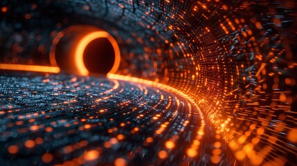 Abstract multimedia background of streaming data tunnel with diverse channels and web tv technology