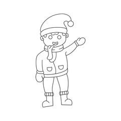 A Cheerful Kid in Winter Outfit