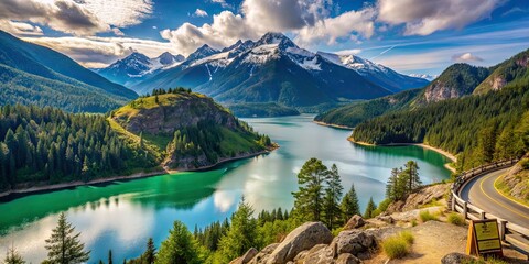 Diablo Lake Overlook WA Route 20 North Cascades Mountains April 27 2023 Scenic Photography