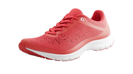 PNG, Sneakers, pink sneakers, isolated on white background, generated by Generative AI technology.