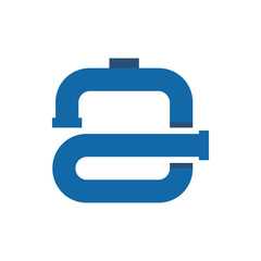 Vector letter a water tank pipe logo, simple and modern. Suitable for the construction, engineering, plumbing and other industries.