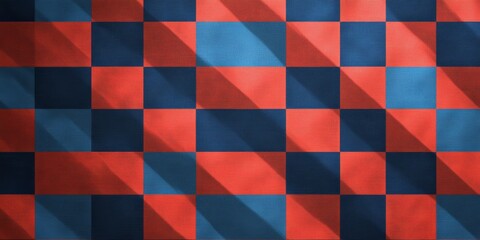 Fototapeta premium Red and blue checkered background featuring a pocket design, perfect for showcasing the vibrant combination of red and blue in checkered patterns and adding a stylish touch to any project.