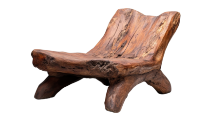 Stylish wooden lounge chair for relaxation. transparent background