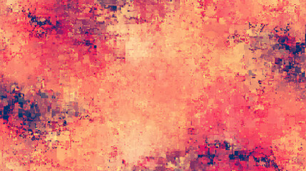 Obraz premium A coral digital glitch texture with pixelated distortions and color shifts, creating a modern and edgy design.