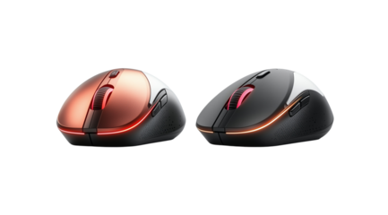 PNG, Gadget, computer mouse, isolated on white background, generated by Generative AI technology.