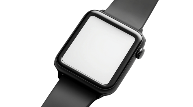 PNG, Gadget, smart watch, isolated on white background, generated by Generative AI technology.