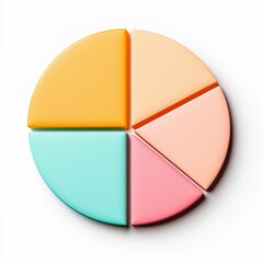Obraz premium Colorful Pie Chart Segment Displaying Four Distinct Sections