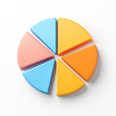 Obraz premium Colorful Pie Chart Segments in Flat Design on White Background