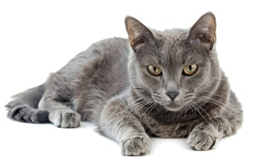 Obraz premium Premium Quality Image of Grey Cat Fun Isolated on Transparent Background Cutout