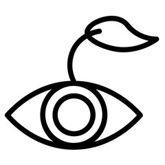 Naklejka premium Earth Eco Green Line Icon