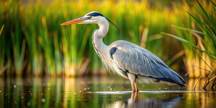 European Grey Heron Pond Bird Wildlife Photography High Depth of Field Nature Image
