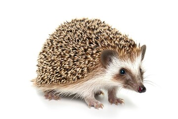 Obraz premium High Detail Visual of Hedgehog Erinaceus Albiventris Isolated on White Background