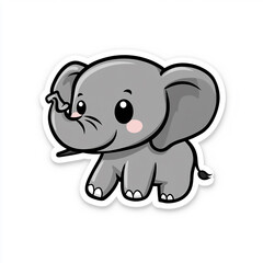 Obraz premium A cute elephant with big eyes and a smile
