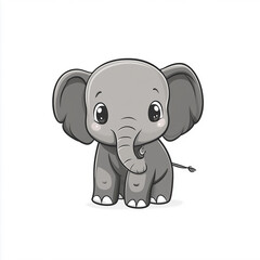 Fototapeta premium A cute elephant with big eyes and a smile