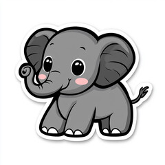 Fototapeta premium A cute elephant with big eyes and a smile