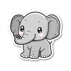 Obraz premium A cute elephant with big eyes and a smile
