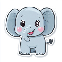 Obraz premium A cute elephant with big eyes and a smile