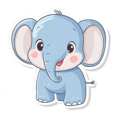 Fototapeta premium A cute elephant with big eyes and a smile
