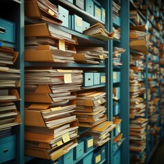 Obraz premium Organizing irs audit preparation neatly arranged files in an office environment for efficient document management