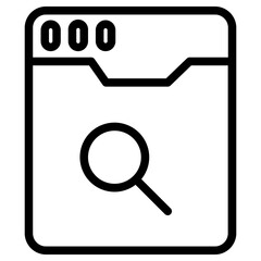 Web Browser Magnifier Line Icon